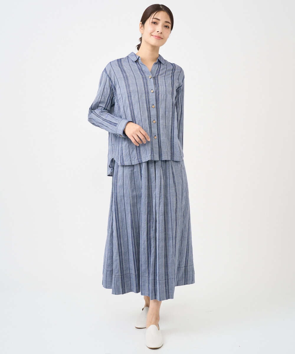 NGHHC22290 GIANNI LO GIUDICE(ジャンニ ロ ジュディチェ) [洗える]ドビーシャーリングスカート ネイビー