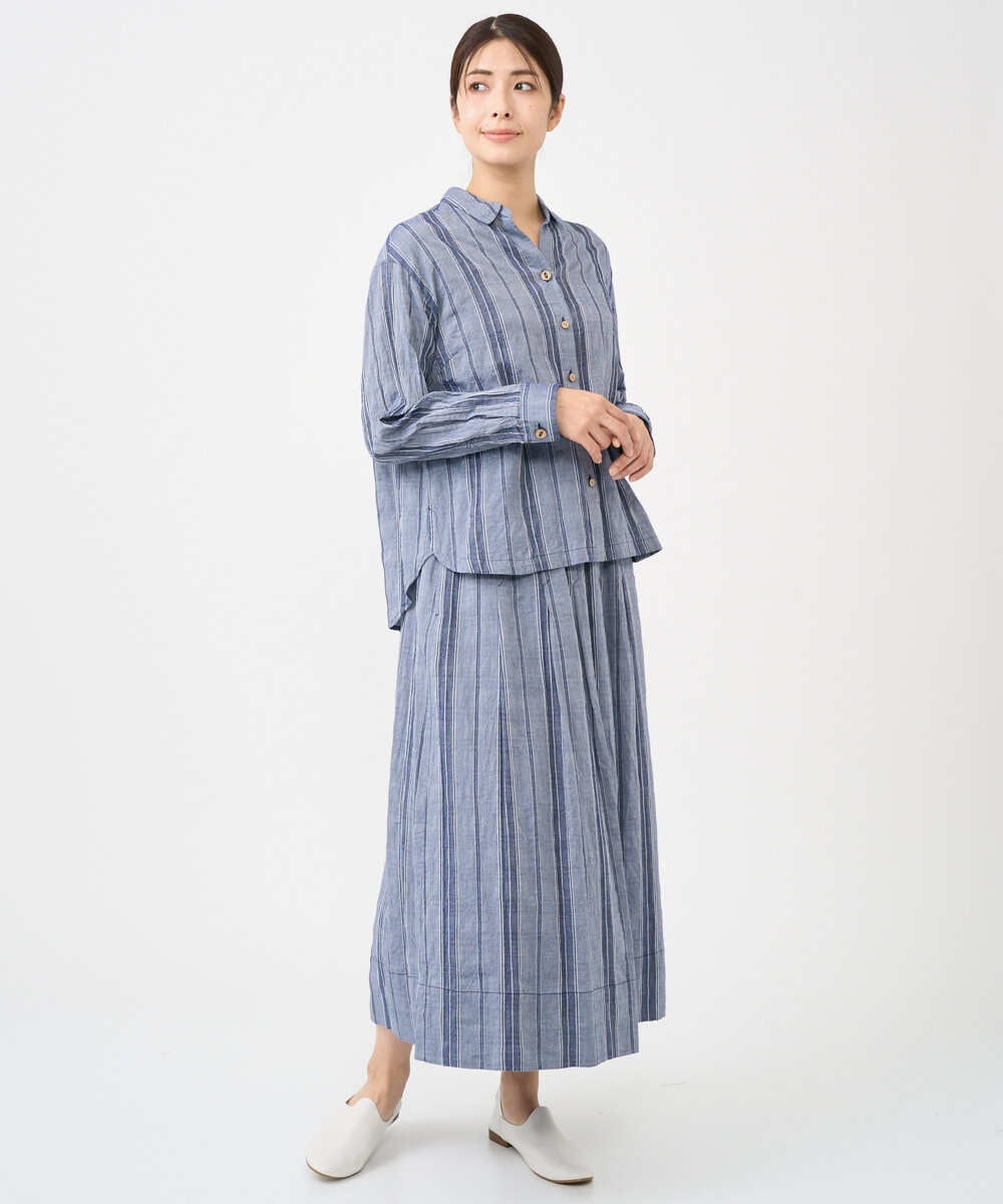 NGHHC22290 GIANNI LO GIUDICE(ジャンニ ロ ジュディチェ) [洗える]ドビーシャーリングスカート ネイビー