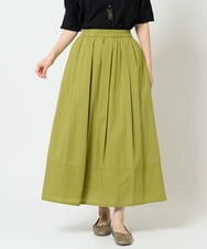 NGHHD05200 GIANNI LO GIUDICE(ジャンニ ロ ジュディチェ) [洗える]コットンシアサッカースカート グリーン