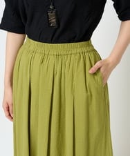 NGHHD05200 GIANNI LO GIUDICE(ジャンニ ロ ジュディチェ) [洗える]コットンシアサッカースカート グリーン