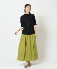 NGHHD05200 GIANNI LO GIUDICE(ジャンニ ロ ジュディチェ) [洗える]コットンシアサッカースカート グリーン