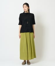 NGHHD05200 GIANNI LO GIUDICE(ジャンニ ロ ジュディチェ) [洗える]コットンシアサッカースカート グリーン