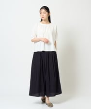 NGHHD05200 GIANNI LO GIUDICE(ジャンニ ロ ジュディチェ) [洗える]コットンシアサッカースカート グリーン