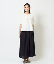 NGHHD05200 GIANNI LO GIUDICE(ジャンニ ロ ジュディチェ) [洗える]コットンシアサッカースカート グリーン