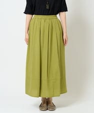 NGHHD05200 GIANNI LO GIUDICE(ジャンニ ロ ジュディチェ) [洗える]コットンシアサッカースカート グリーン