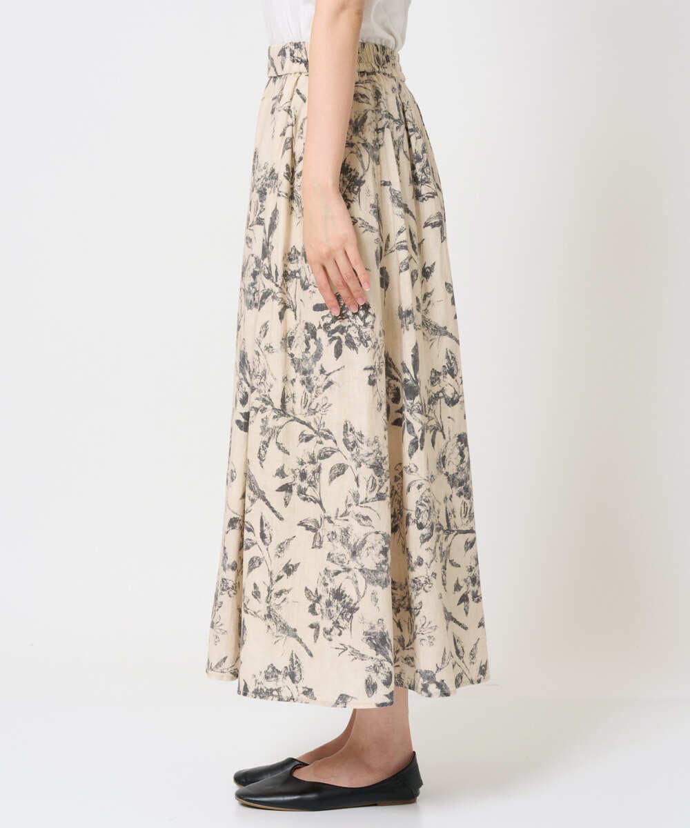 NGHHF63290 GIANNI LO GIUDICE(ジャンニ ロ ジュディチェ) [洗える]淡彩フラワープリントスカート ベージュ