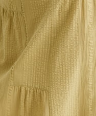 NGHHP01270 GIANNI LO GIUDICE(ジャンニ ロ ジュディチェ) 【洗える】コットンサッカーストライプギャザーデザインスカート マスタード