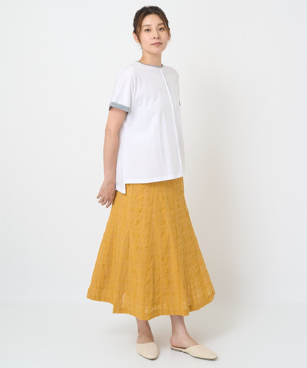 NGHHT01270 GIANNI LO GIUDICE(ジャンニ ロ ジュディチェ) [洗える]先染めチェックパネルスカート イエロー