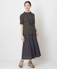 NGHHT01270 GIANNI LO GIUDICE(ジャンニ ロ ジュディチェ) [洗える]先染めチェックパネルスカート ブラック