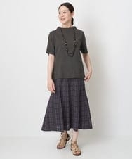 NGHHT01270 GIANNI LO GIUDICE(ジャンニ ロ ジュディチェ) [洗える]先染めチェックパネルスカート ブラック