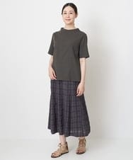 NGHHT01270 GIANNI LO GIUDICE(ジャンニ ロ ジュディチェ) [洗える]先染めチェックパネルスカート ブラック