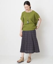 NGHHT01270 GIANNI LO GIUDICE(ジャンニ ロ ジュディチェ) [洗える]先染めチェックパネルスカート ブラック