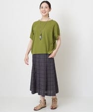 NGHHT01270 GIANNI LO GIUDICE(ジャンニ ロ ジュディチェ) [洗える]先染めチェックパネルスカート ブラック