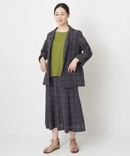 NGHHT01270 GIANNI LO GIUDICE(ジャンニ ロ ジュディチェ) [洗える]先染めチェックパネルスカート ブラック