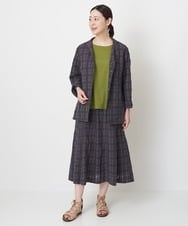 NGHHT01270 GIANNI LO GIUDICE(ジャンニ ロ ジュディチェ) [洗える]先染めチェックパネルスカート ブラック