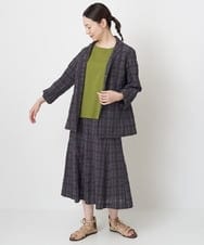 NGHHT01270 GIANNI LO GIUDICE(ジャンニ ロ ジュディチェ) [洗える]先染めチェックパネルスカート ブラック