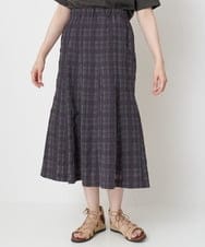 NGHHT01270 GIANNI LO GIUDICE(ジャンニ ロ ジュディチェ) [洗える]先染めチェックパネルスカート ブラック