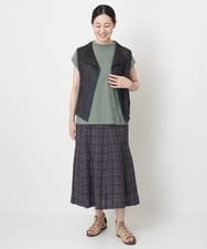 NGHHT01270 GIANNI LO GIUDICE(ジャンニ ロ ジュディチェ) [洗える]先染めチェックパネルスカート ブラック