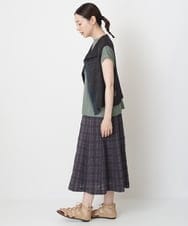 NGHHT01270 GIANNI LO GIUDICE(ジャンニ ロ ジュディチェ) [洗える]先染めチェックパネルスカート ブラック