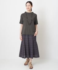 NGHHT01270 GIANNI LO GIUDICE(ジャンニ ロ ジュディチェ) [洗える]先染めチェックパネルスカート ブラック