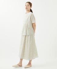 NGHHX10180 GIANNI LO GIUDICE(ジャンニ ロ ジュディチェ) [洗える]シャーリングストライプスカート アイボリー