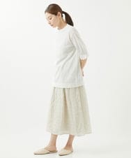 NGHHX10180 GIANNI LO GIUDICE(ジャンニ ロ ジュディチェ) [洗える]シャーリングストライプスカート アイボリー