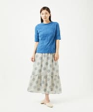NGHJB12360 GIANNI LO GIUDICE(ジャンニ ロ ジュディチェ) [洗える・日本製]サッカードットプリントスカート ライトグレー