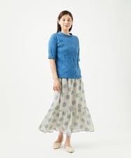 NGHJB12360 GIANNI LO GIUDICE(ジャンニ ロ ジュディチェ) [洗える・日本製]サッカードットプリントスカート ライトグレー