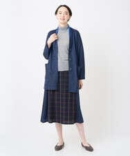 NGHJB22360 GIANNI LO GIUDICE(ジャンニ ロ ジュディチェ) [洗える・日本製]二重織チェックスカート ネイビー