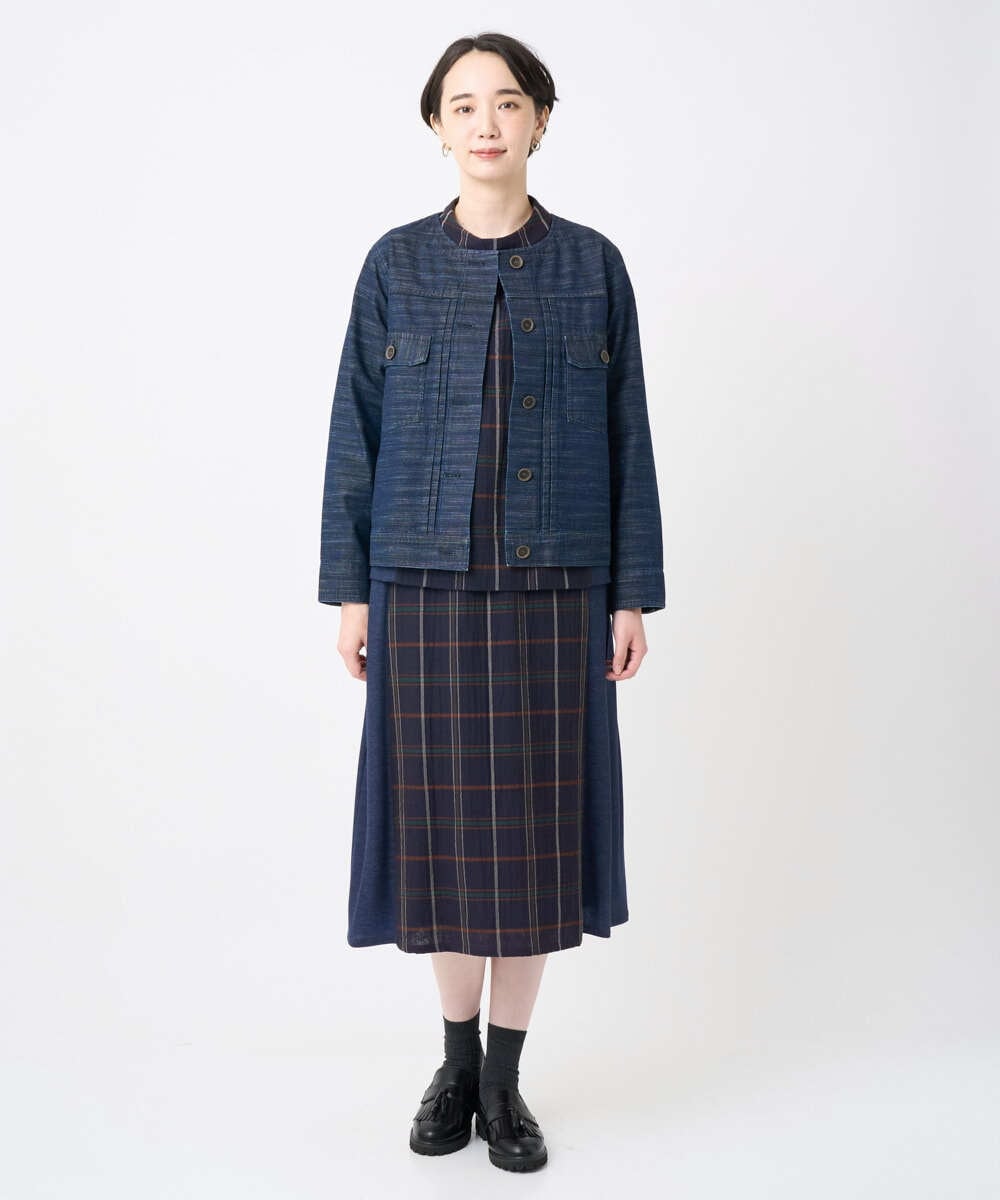 NGHJB22360 GIANNI LO GIUDICE(ジャンニ ロ ジュディチェ) [洗える・日本製]二重織チェックスカート ネイビー