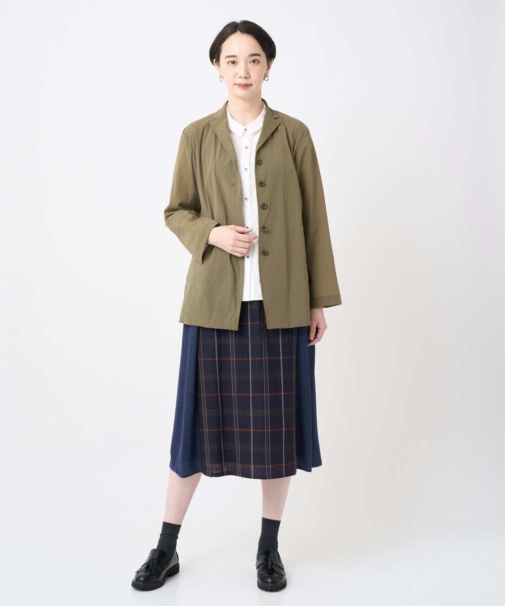 NGHJB22360 GIANNI LO GIUDICE(ジャンニ ロ ジュディチェ) [洗える・日本製]二重織チェックスカート ネイビー
