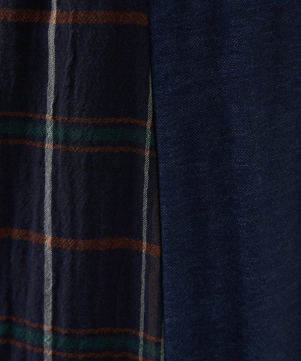 NGHJB22360 GIANNI LO GIUDICE(ジャンニ ロ ジュディチェ) [洗える・日本製]二重織チェックスカート ネイビー