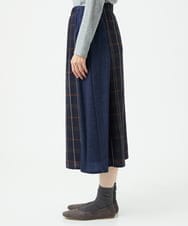 NGHJB22360 GIANNI LO GIUDICE(ジャンニ ロ ジュディチェ) [洗える・日本製]二重織チェックスカート ネイビー