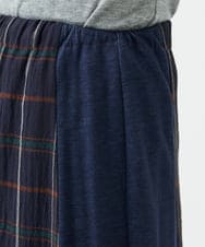 NGHJB22360 GIANNI LO GIUDICE(ジャンニ ロ ジュディチェ) [洗える・日本製]二重織チェックスカート ネイビー