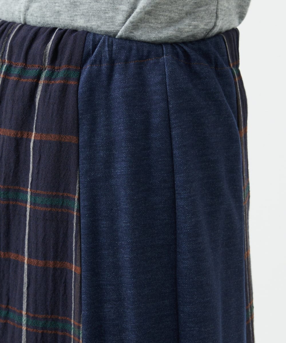 NGHJB22360 GIANNI LO GIUDICE(ジャンニ ロ ジュディチェ) [洗える・日本製]二重織チェックスカート ネイビー