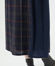 NGHJB22360 GIANNI LO GIUDICE(ジャンニ ロ ジュディチェ) [洗える・日本製]二重織チェックスカート ネイビー