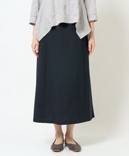 NGHJD11390 GIANNI LO GIUDICE(ジャンニ ロ ジュディチェ) [日本製]ウールステッチストライプスカート ネイビー