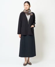 NGHJD11390 GIANNI LO GIUDICE(ジャンニ ロ ジュディチェ) [日本製]ウールステッチストライプスカート ネイビー