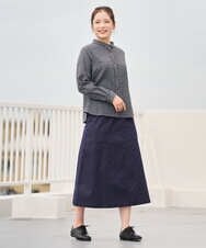 NGHJD14300 GIANNI LO GIUDICE(ジャンニ ロ ジュディチェ) [洗える]デニムライクシャンブレースカート ネイビー