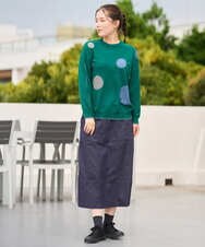 NGHJD14300 GIANNI LO GIUDICE(ジャンニ ロ ジュディチェ) [洗える]デニムライクシャンブレースカート ネイビー