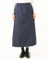 NGHJD14300 GIANNI LO GIUDICE(ジャンニ ロ ジュディチェ) [洗える]デニムライクシャンブレースカート ネイビー
