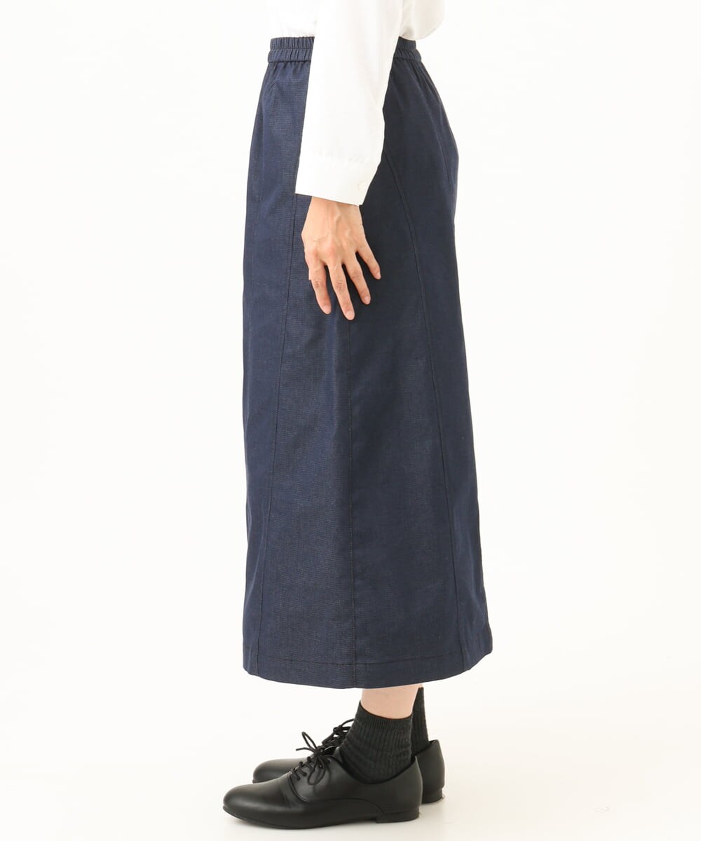 NGHJD14300 GIANNI LO GIUDICE(ジャンニ ロ ジュディチェ) [洗える]デニムライクシャンブレースカート ネイビー