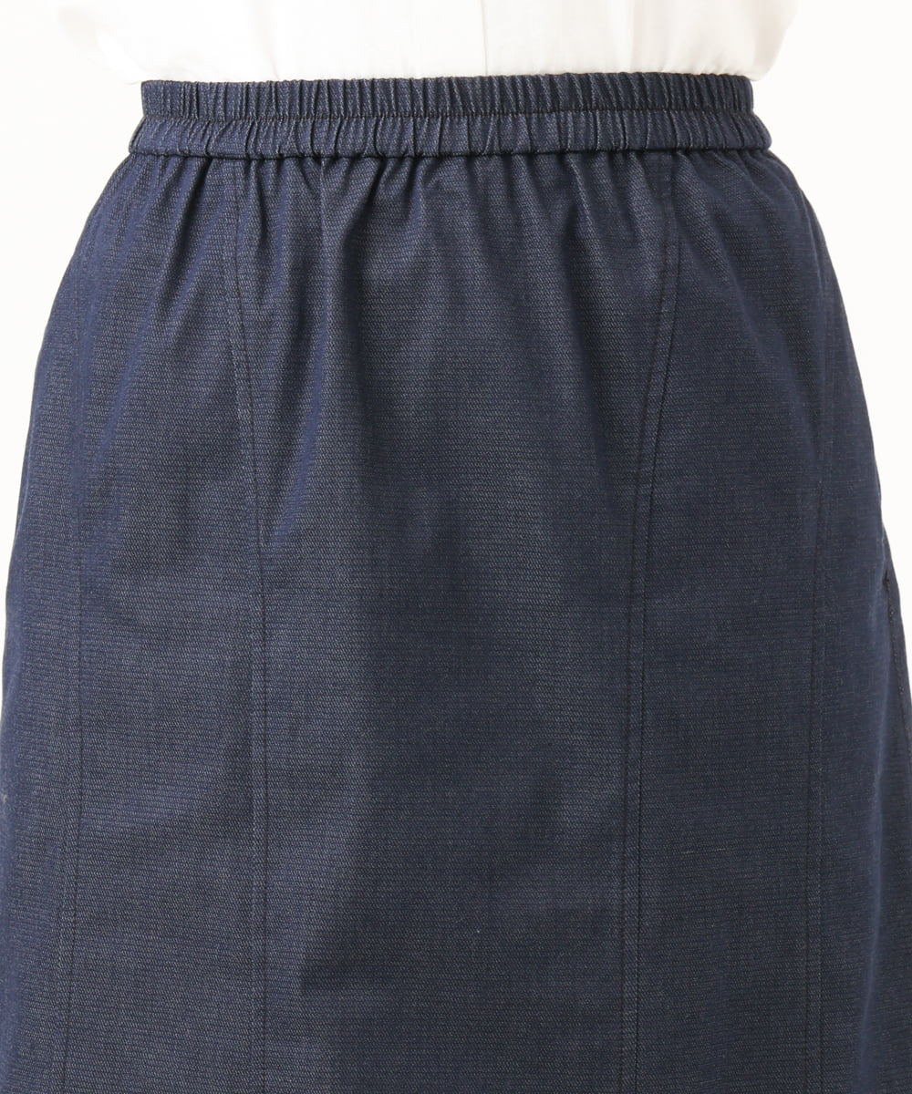 NGHJD14300 GIANNI LO GIUDICE(ジャンニ ロ ジュディチェ) [洗える]デニムライクシャンブレースカート ネイビー