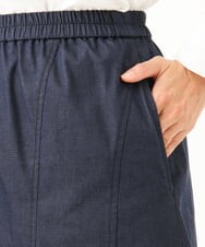 NGHJD14300 GIANNI LO GIUDICE(ジャンニ ロ ジュディチェ) [洗える]デニムライクシャンブレースカート ネイビー