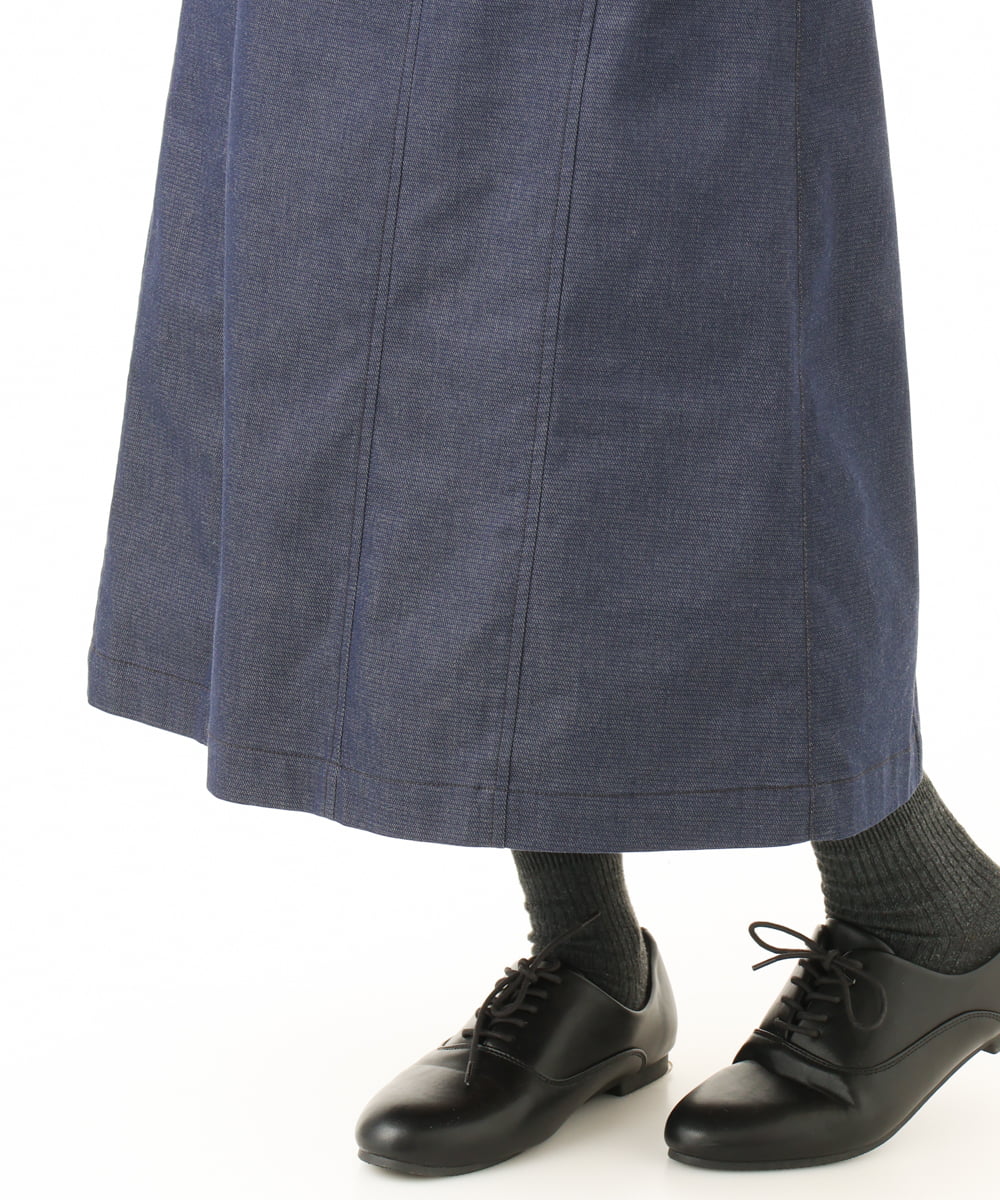 NGHJD14300 GIANNI LO GIUDICE(ジャンニ ロ ジュディチェ) [洗える]デニムライクシャンブレースカート ネイビー
