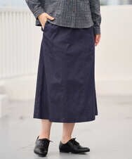 NGHJD14300 GIANNI LO GIUDICE(ジャンニ ロ ジュディチェ) [洗える]デニムライクシャンブレースカート ネイビー