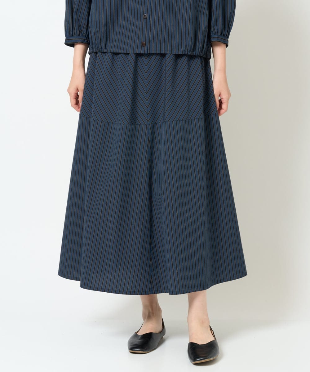 NGHJD16330 GIANNI LO GIUDICE(ジャンニ ロ ジュディチェ) [洗える]レジメンストライプスカート ネイビー