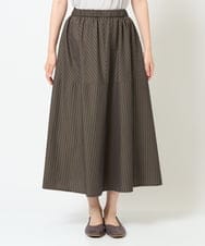 NGHJD16330 GIANNI LO GIUDICE(ジャンニ ロ ジュディチェ) [洗える]レジメンストライプスカート ブラウン