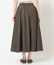 NGHJD16330 GIANNI LO GIUDICE(ジャンニ ロ ジュディチェ) [洗える]レジメンストライプスカート ブラウン