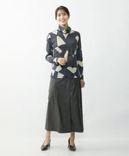 NGHJQ21270 GIANNI LO GIUDICE(ジャンニ ロ ジュディチェ) ウエットレザーAラインスカート ブラウン